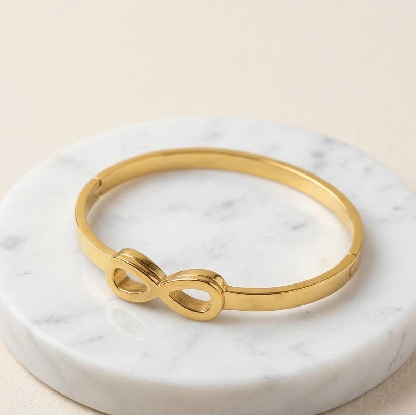 Eternal Infinity Bangle | Anti-Tarnish Gold Plated Bracelet ( Baby size )