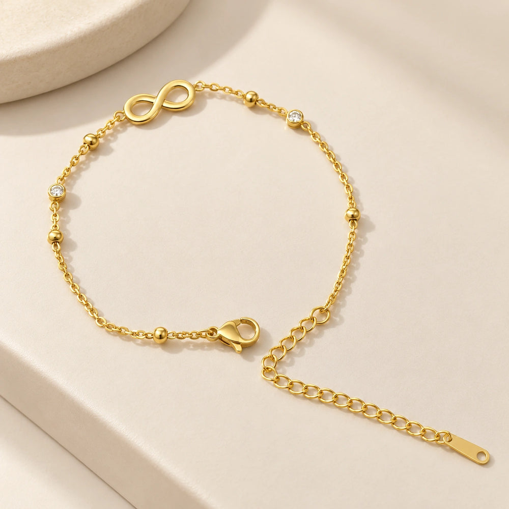 Infinity Charm Anti Tarnish Gold Plated Bracelet - Minimalist