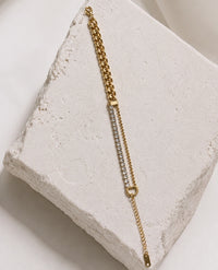 Dual Layer Crystal Cuban Link Gold-Plated Bracelet - Anti Tarnish