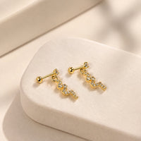 Crystal Snake Dangle Earrings - Anti Tarnish Gold Plated