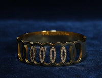 Geometric Oval Link Cuff Bracelet | Anti-Tarnish Gold Plated | Waterproof Korean Jewellery