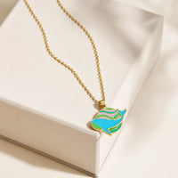 Enamel Whale Pendant Necklace | Anti-Tarnish Gold Plated Ocean Jewelry