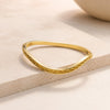 Wavy Braided Gold Plated Bangle - Anti-Tarnish Minimalist Bracelet