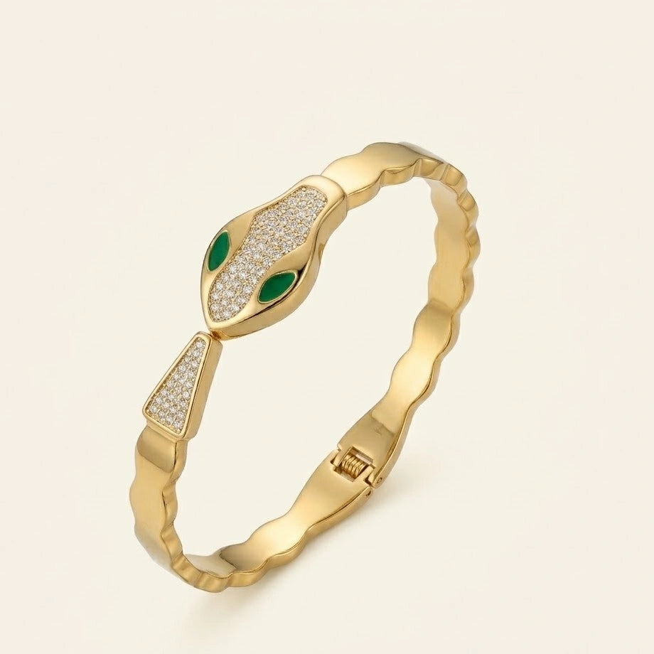 Serpent Head Anti-Tarnish Gold-Plated Bracelet
