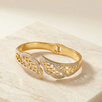 Gold Plated Wing Design Anti Tarnish Bracelet for Women - Adjustable Kada