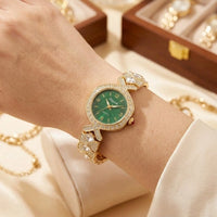 Emerald Aura Crystal Watch - Anti-Tarnish Gold Plated