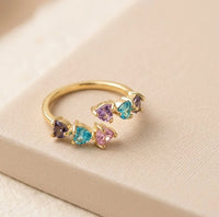Colorful Heart Adjustable Fashion Ring - High Quality Dainty Jewelry