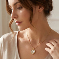 Anti-Tarnish Floral Heart Pendant Necklace | Gold Plated Everyday Jewelry