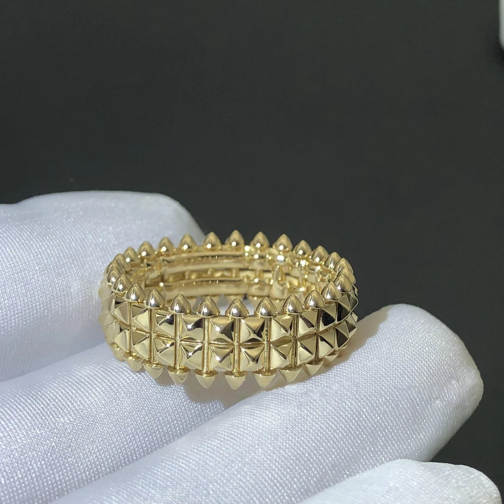 Geometric Studded Spiked Ring - Anti-Tarnish Gold Plated