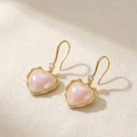Gold Wire Heart Pearl Dangle Earrings | High Quality Fashion Earring