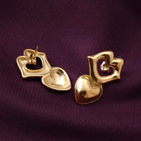Lips & Heart Dangle Earrings | Anti-Tarnish Gold Plated Statement Jewelry