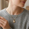 Minimalist White Stone Pendant Necklace | Anti-Tarnish Gold Plated