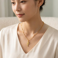 Rose Pendant Anti-Tarnish Gold Plated Necklace for Women