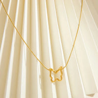 Butterfly Gold Plated Necklace on Snake Chain | Anti-Tarnish & Waterproof | Korean Style Aesthetic