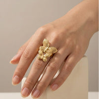 Double Butterfly Ring - Anti Tarnish Gold Plated