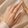 Adjustable Double Layer Anti-Tarnish Gold Plated Ring for Women