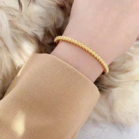 Anti-Tarnish Beaded Ball Bracelet | 18K Gold Plated Minimalist Korean Design