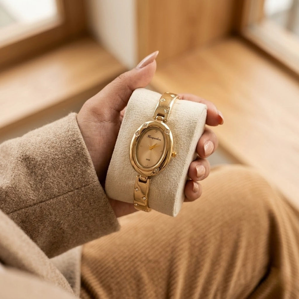Classic Vintage Oval Gold Plated Watch - Anti Tarnish