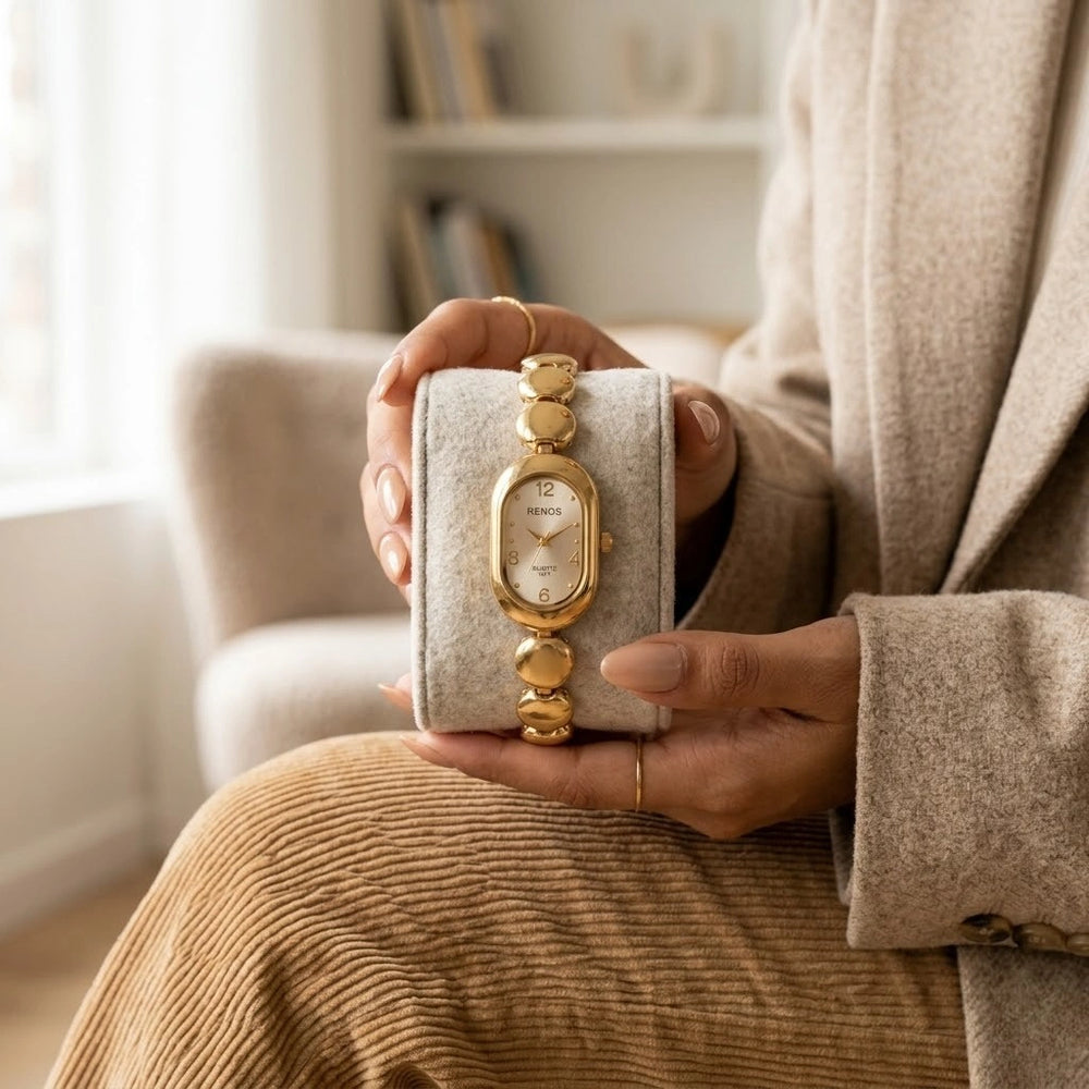 Vintage Oval Dial Gold Plated Watch | Anti-Tarnish
