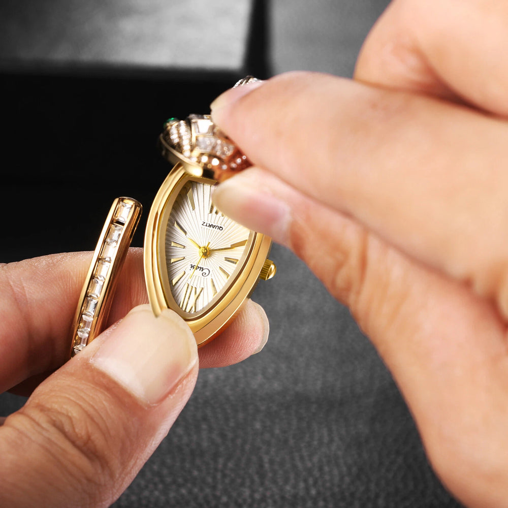 Premium Gold-Plated Serpent Bracelet | Anti-Tarnish Zirconia Snake Bangle for Women