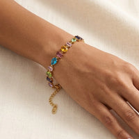 Multi-Color Geometric Gemstone Bracelet | Anti-Tarnish