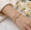 Tulip Floral Vine Zircon Anti-Tarnish Gold Plated Bracelet