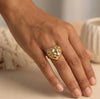 Woven Heart Statement Ring - Anti-Tarnish Gold Plated