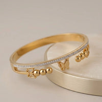 Crystal Butterfly Cuff Bracelet - Anti-Tarnish Fashion Jewelry for Women