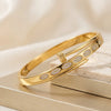 Zircon Studded Nail Wrap Bracelet - Anti-Tarnish Gold Plated