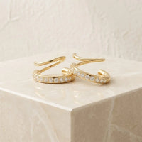 Zirconia Spiral Wrap Ear Cuffs - Anti Tarnish Gold Plated